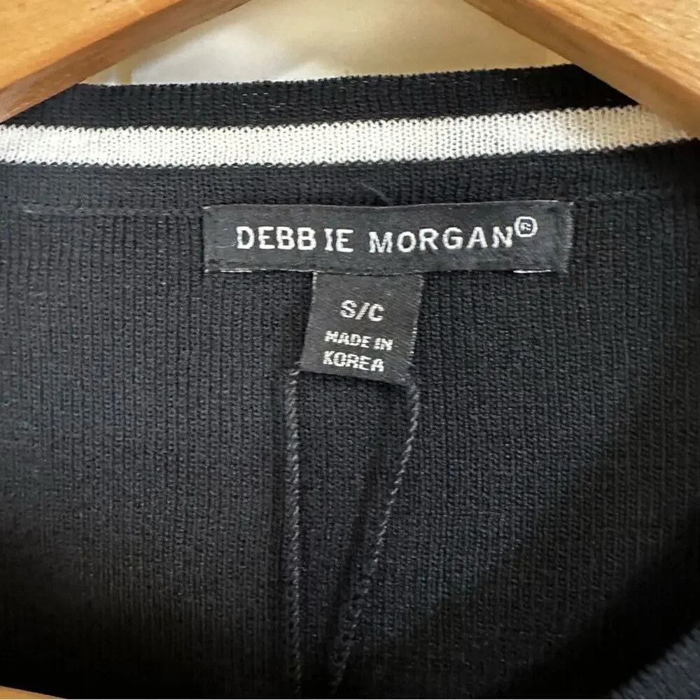 Debbie Morgan women’s cardigan small NWT black white‎